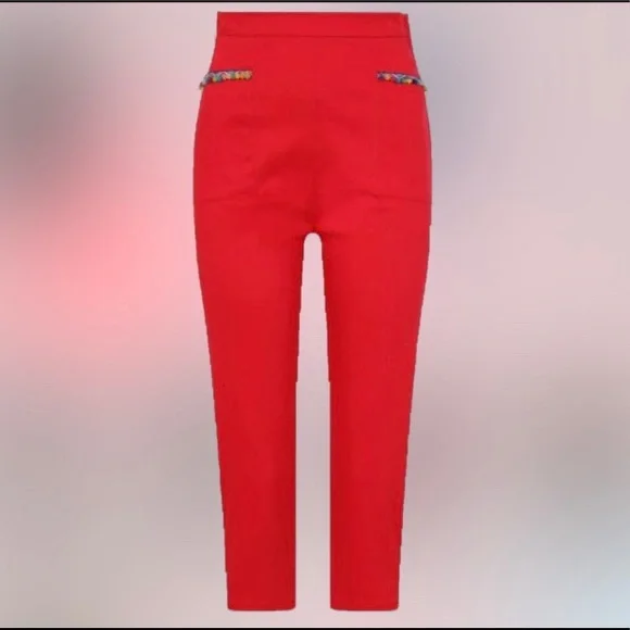 Collectif Mainline Alexis Pom Pom Capris - Picture 2 of 4